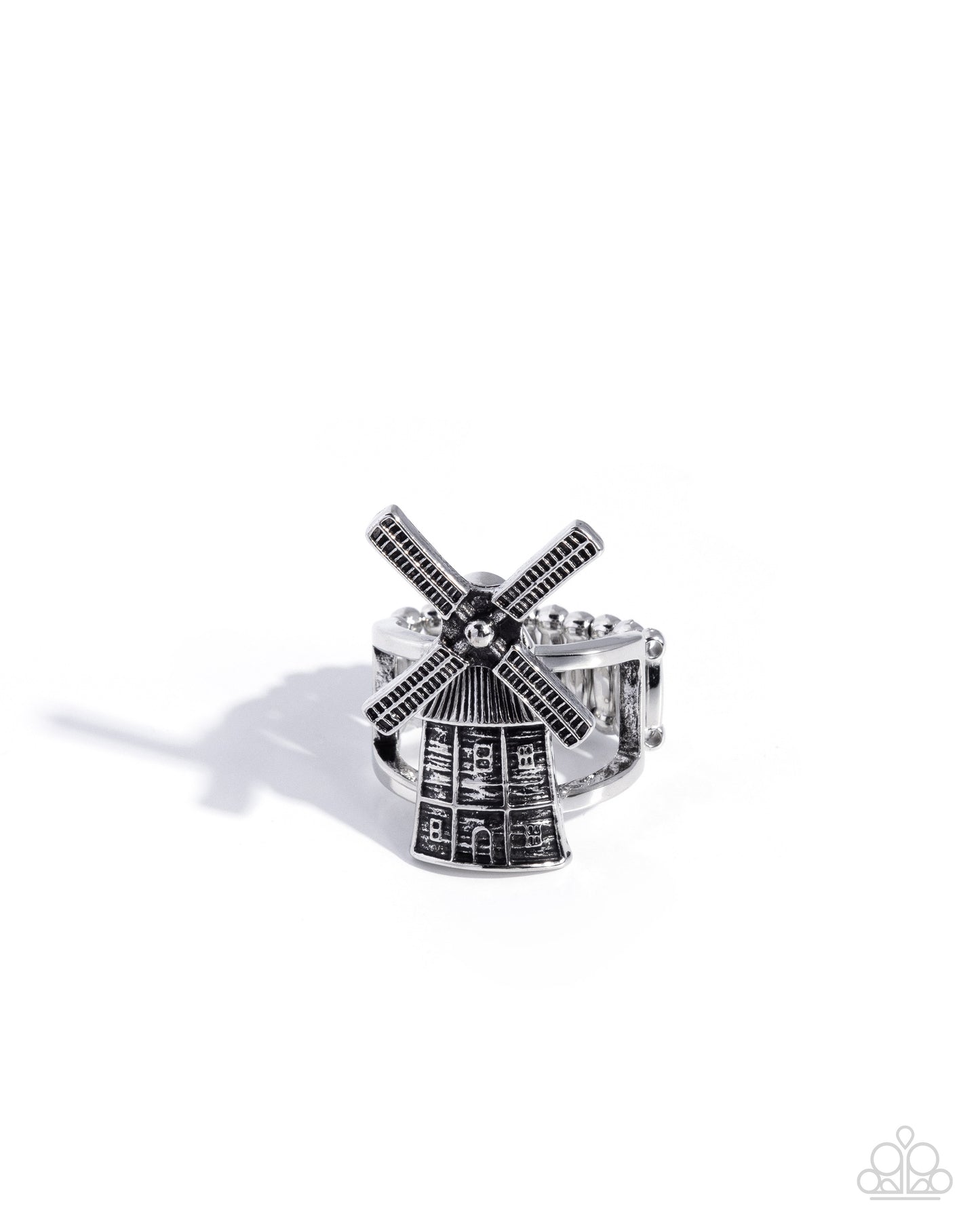 Whimsical Windmill - silver - Paparazzi ring