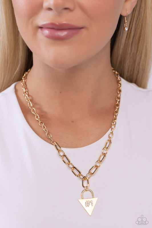 Your Number One Follower - gold - Paparazzi necklace