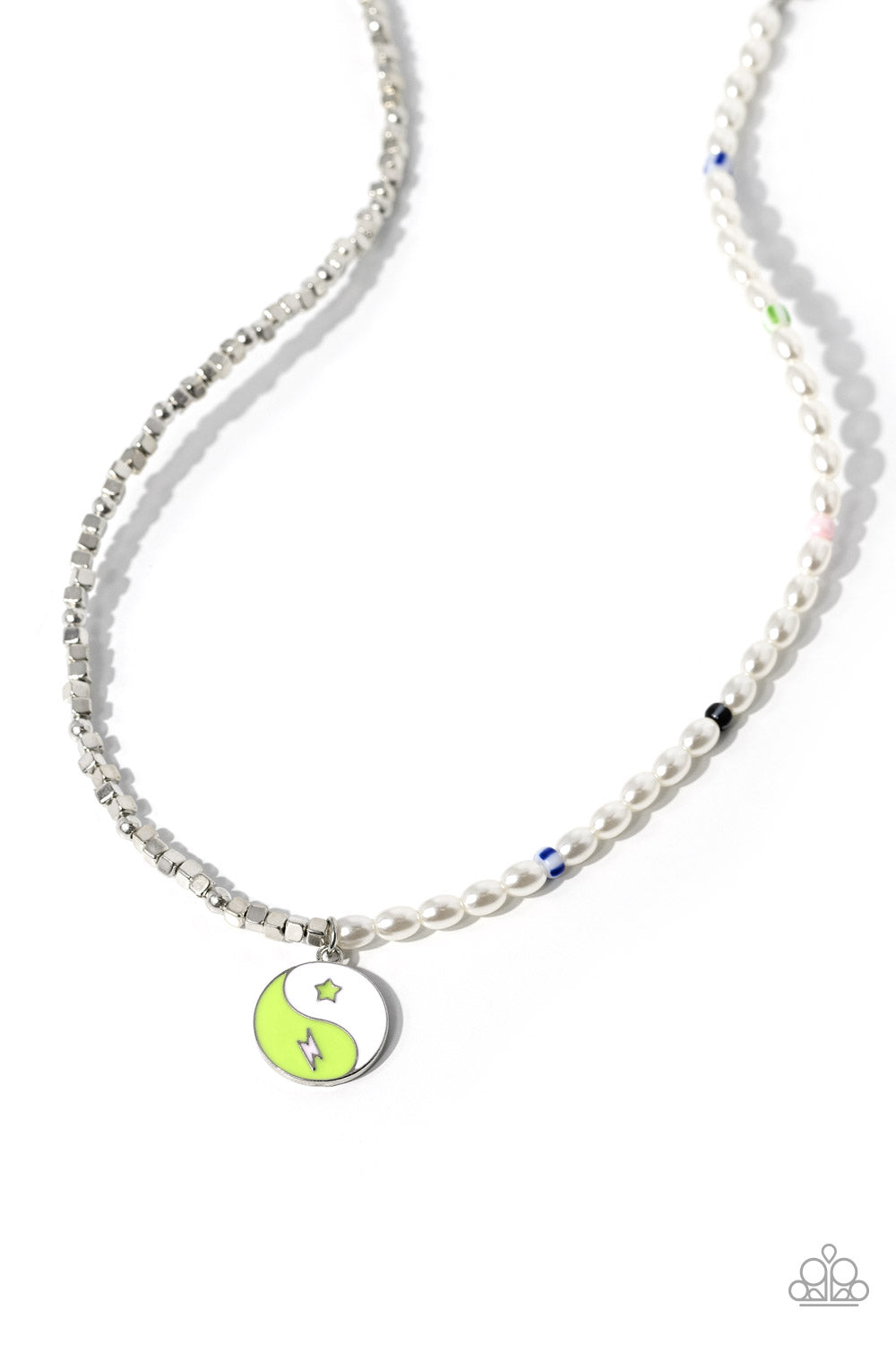 Youthful Yin and Yang - green - Paparazzi necklace