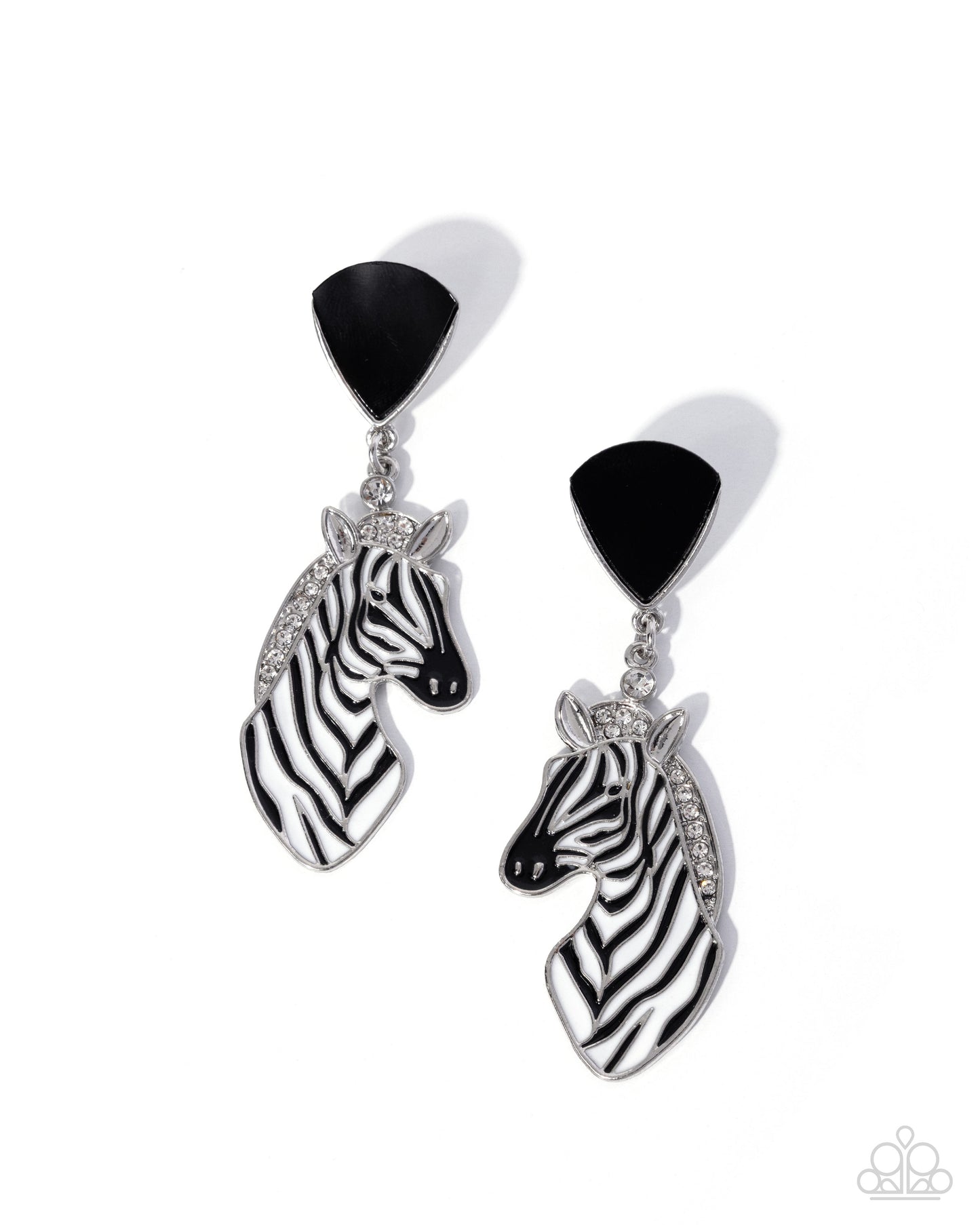 Zebra Zoo - black - Paparazzi earrings