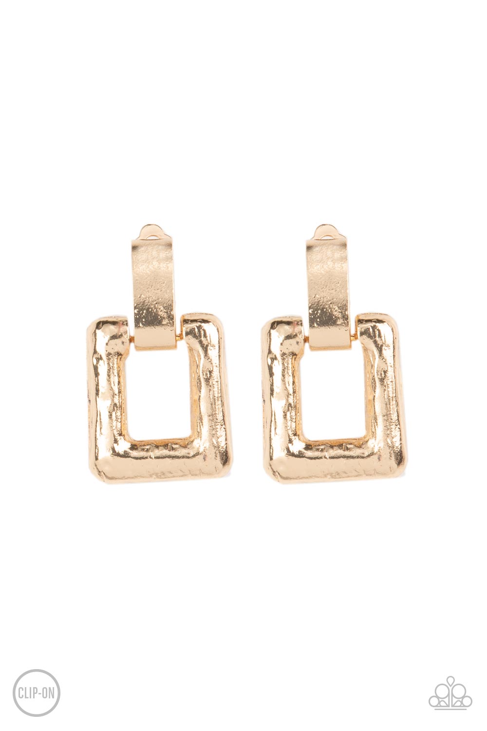 15 Minutes of FRAME - gold - Paparazzi CLIP ON earrings