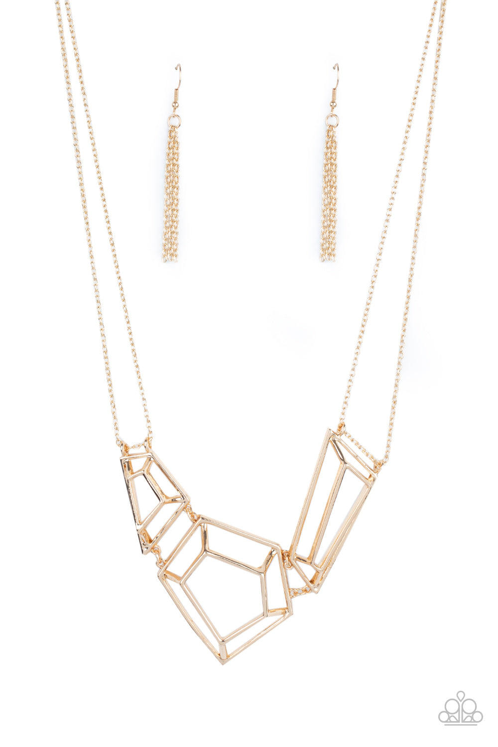 3-D Drama - gold - Paparazzi necklace