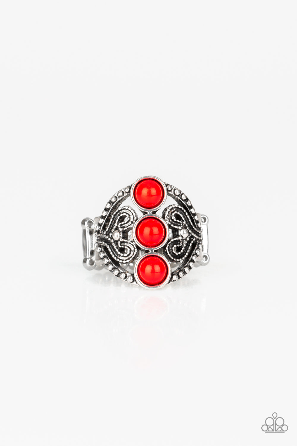 Triple Whammy - red - Paparazzi ring