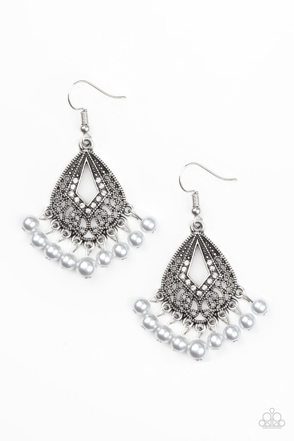 Gracefully Gatsby - silver - Paparazzi earrings