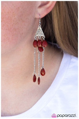 Ruby Elegance - Paparazzi earrings