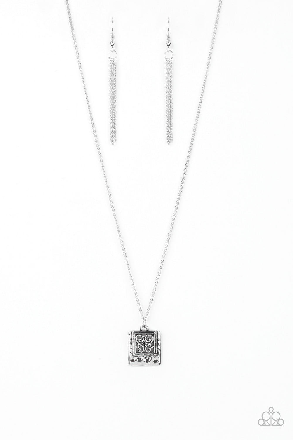 Back to Square One - silver - Paparazzi necklace