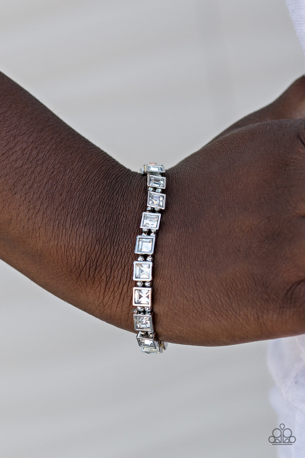 A Glam of Few Words - white - Paparazzi bracelet