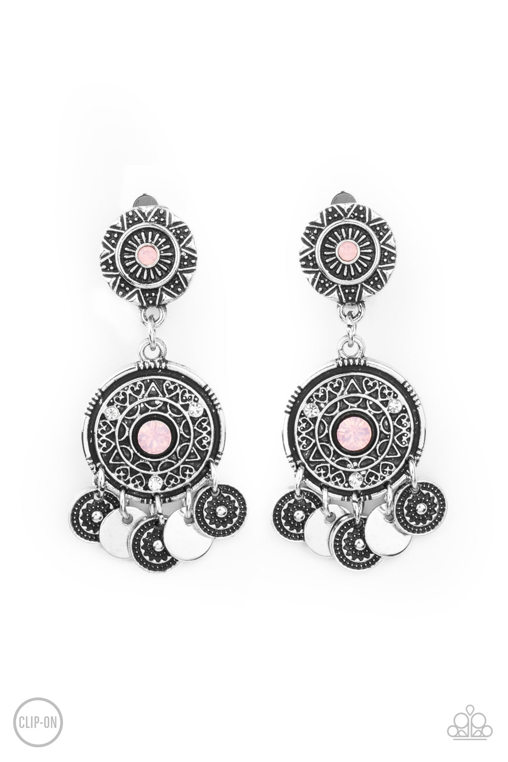 A DREAMCATCHER Come True - pink - Paparazzi CLIP ON earrings