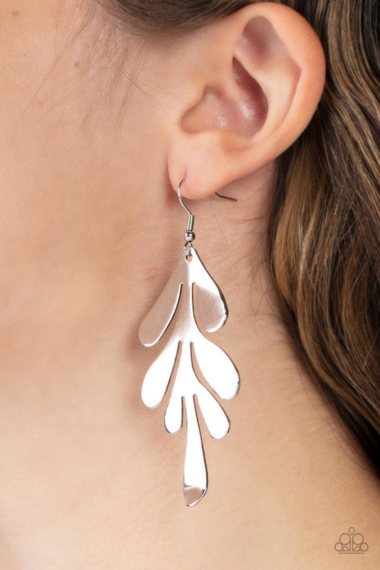 A FROND Farewell - silver - Paparazzi earrings