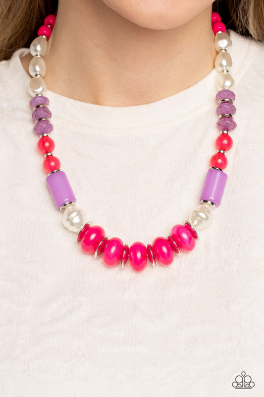 A SHEEN Slate - pink - Paparazzi necklace