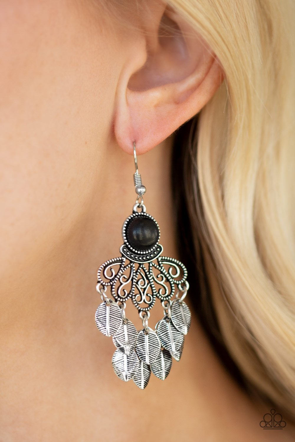 A Bit On The Wildside-black-Paparazzi earrings