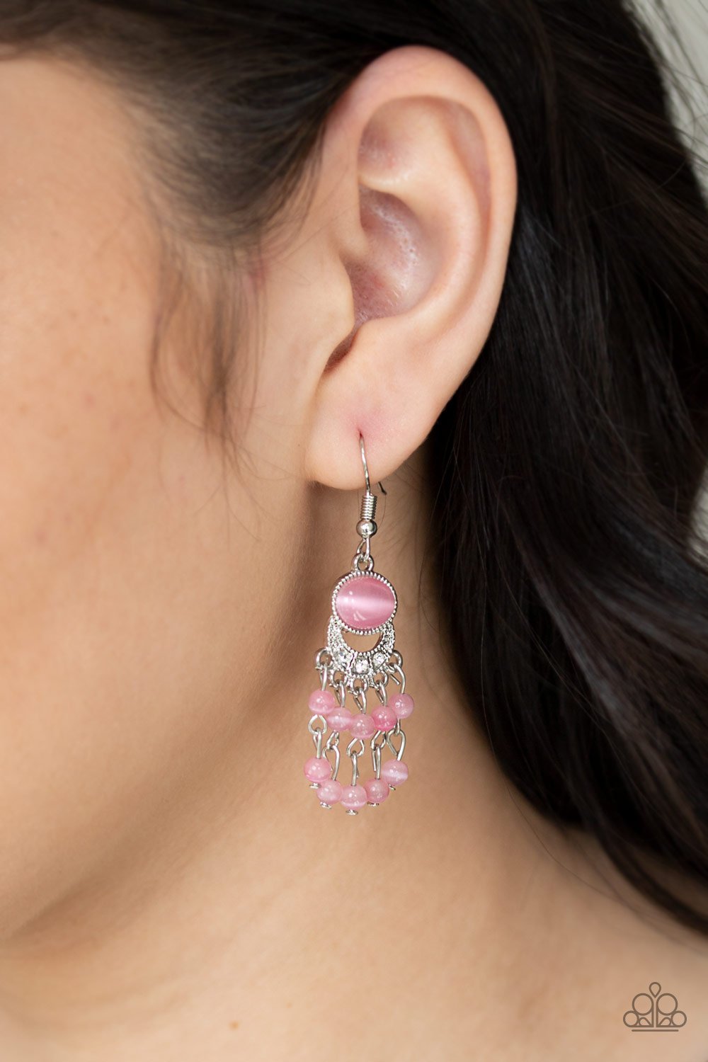 A Spring State of Mind-pink-Paparazzi earrings