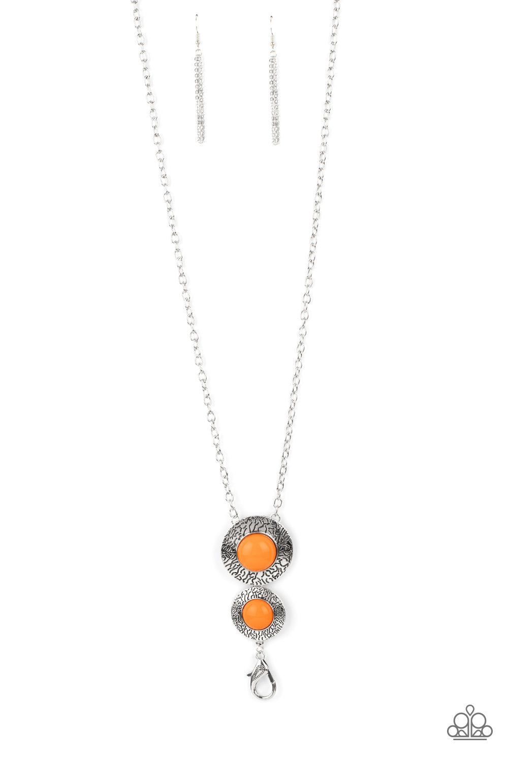 Abstract Artistry - orange - Paparazzi LANYARD necklace