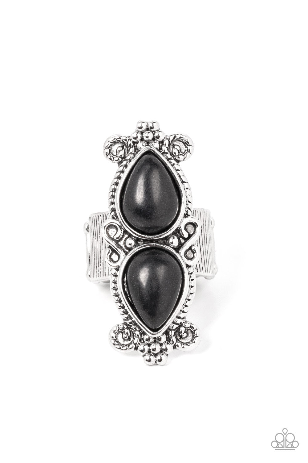 Adobe Garden - black - Paparazzi ring