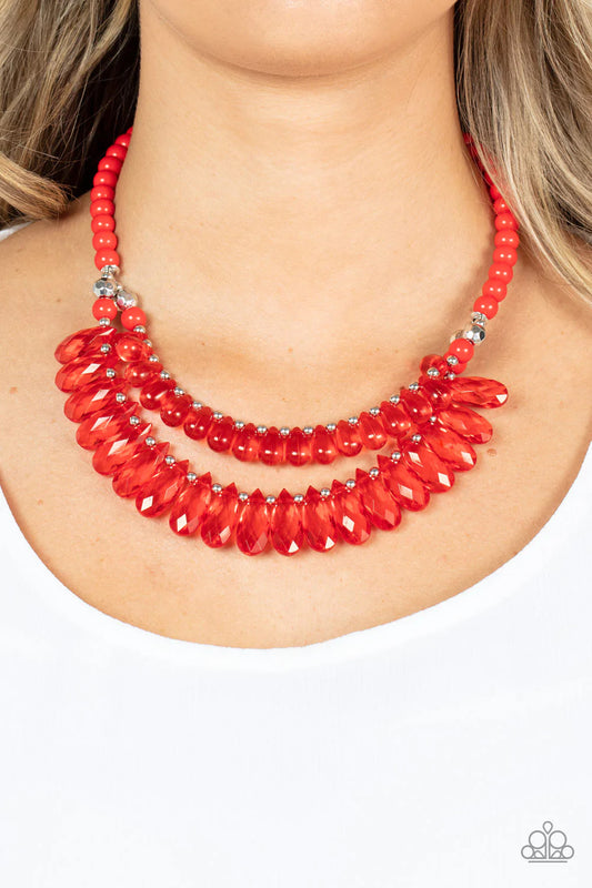 All Across the GLOBETROTTER - red - Paparazzi necklace