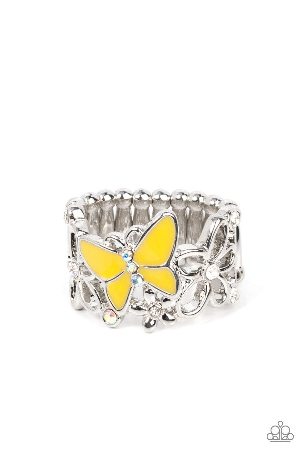 All FLUTTERED Up - yellow - Paparazzi ring