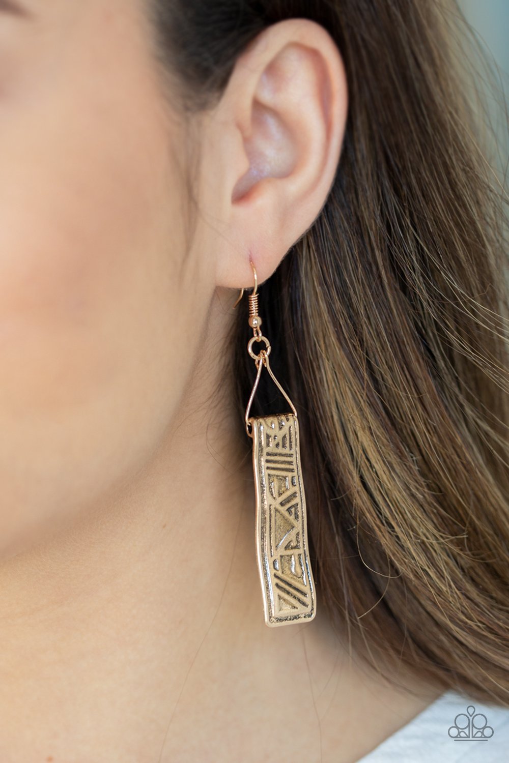 Ancient Artifacts-gold-Paparazzi earrings