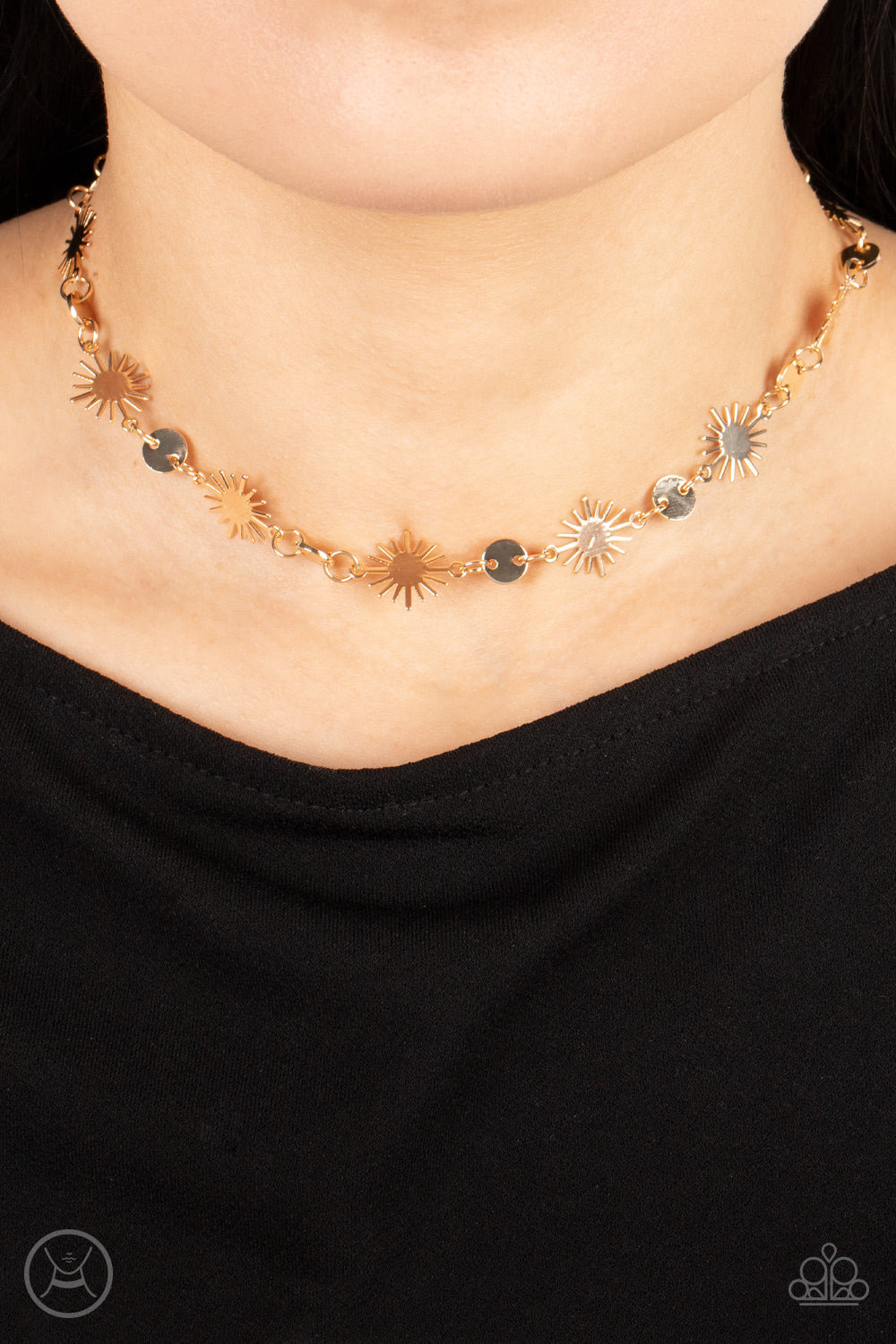 Paparazzi Starlight Radiance Black Choker Necklace & Earring Set