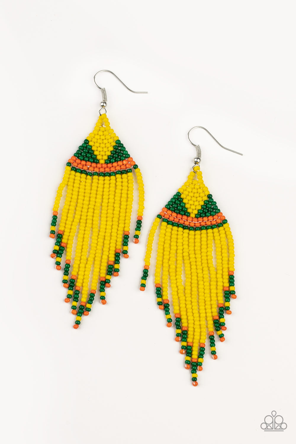 BEADazzle Me - yellow - Paparazzi earrings
