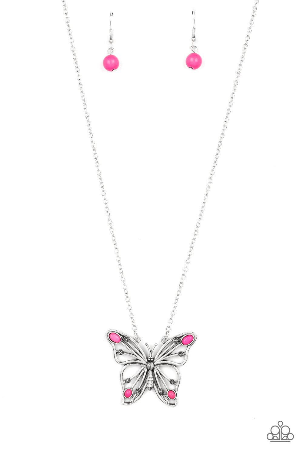 Badlands Butterfly - pink - Paparazzi necklace