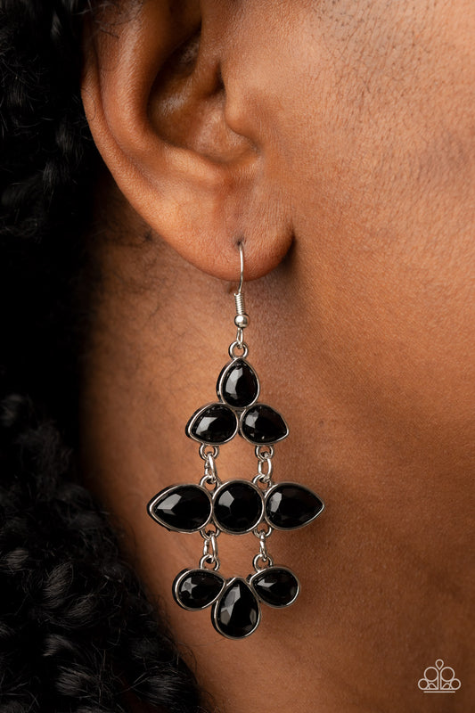 Bay Breezin - black - Paparazzi earrings