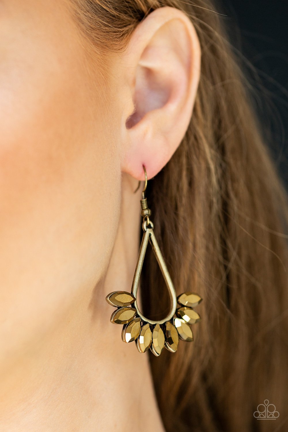 Be On Guard-brass-Paparazzi earrings