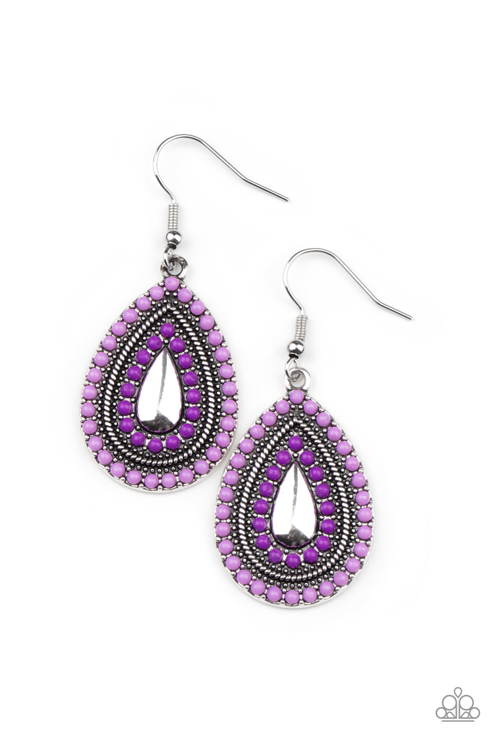 Beaded Bonanza - purple - Paparazzi earrings