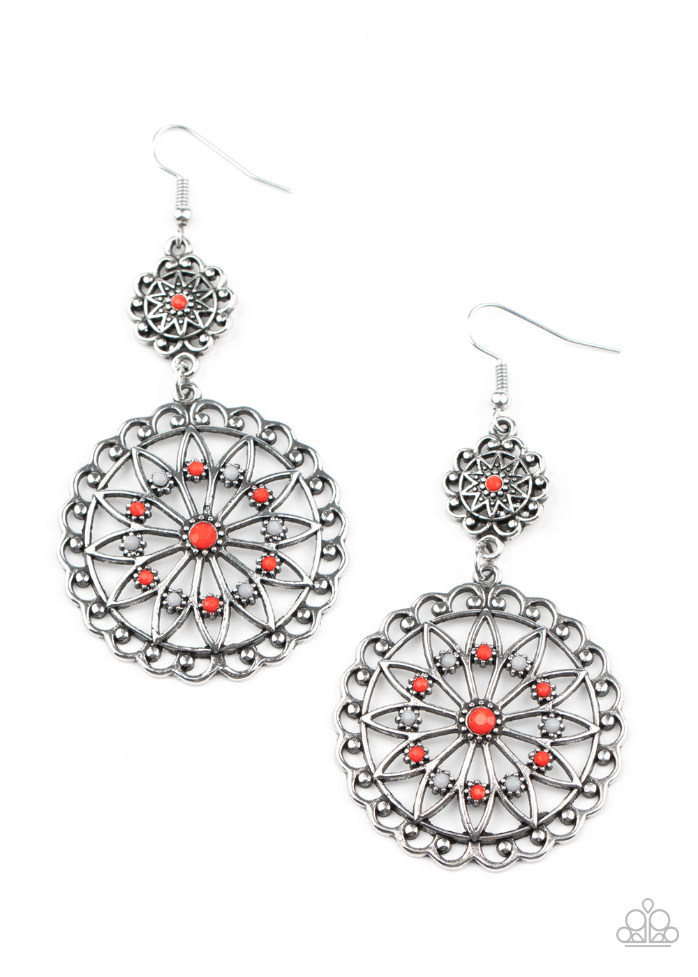 Beaded Brilliance - red - Paparazzi earrings