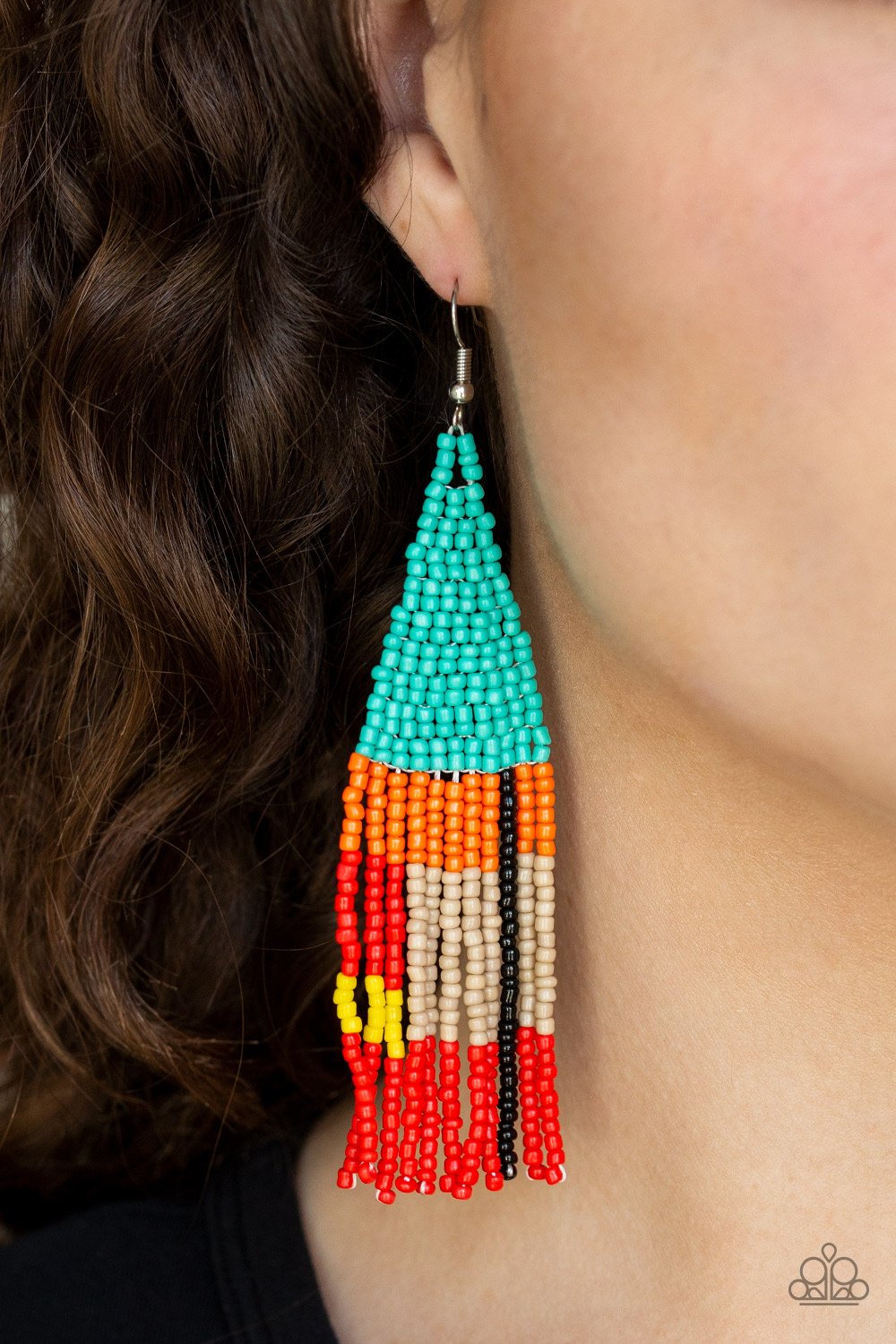 Beaded Boho - blue - Paparazzi earrings