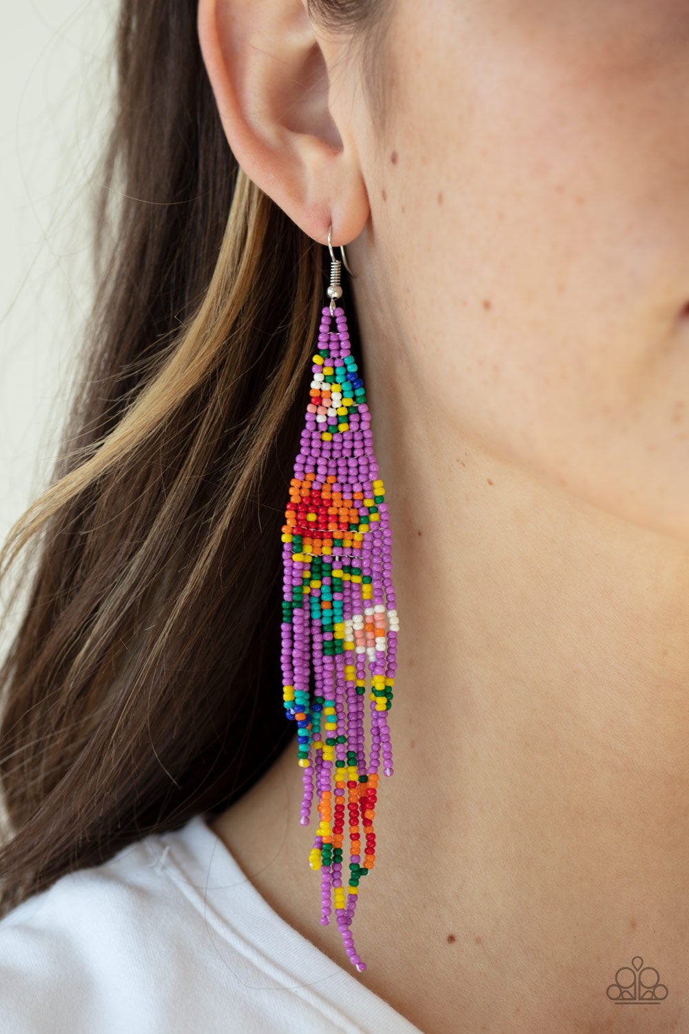 Beaded Gardens-purple-Paparazzi earrings