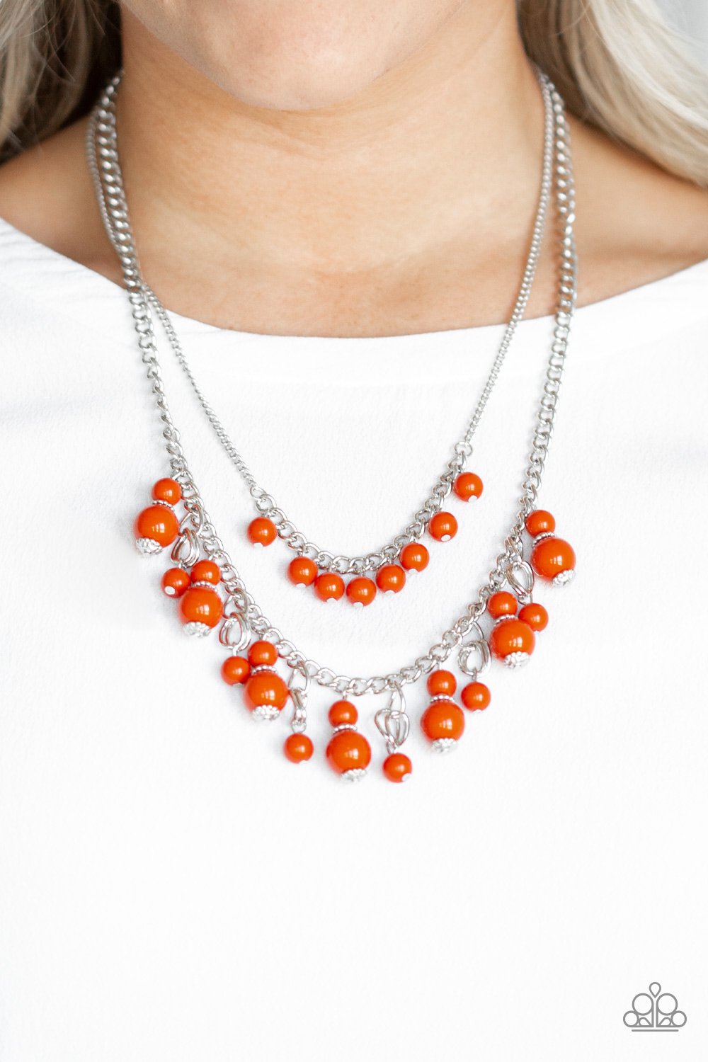 Beautifully Beaded - orange - Paparazzi necklace