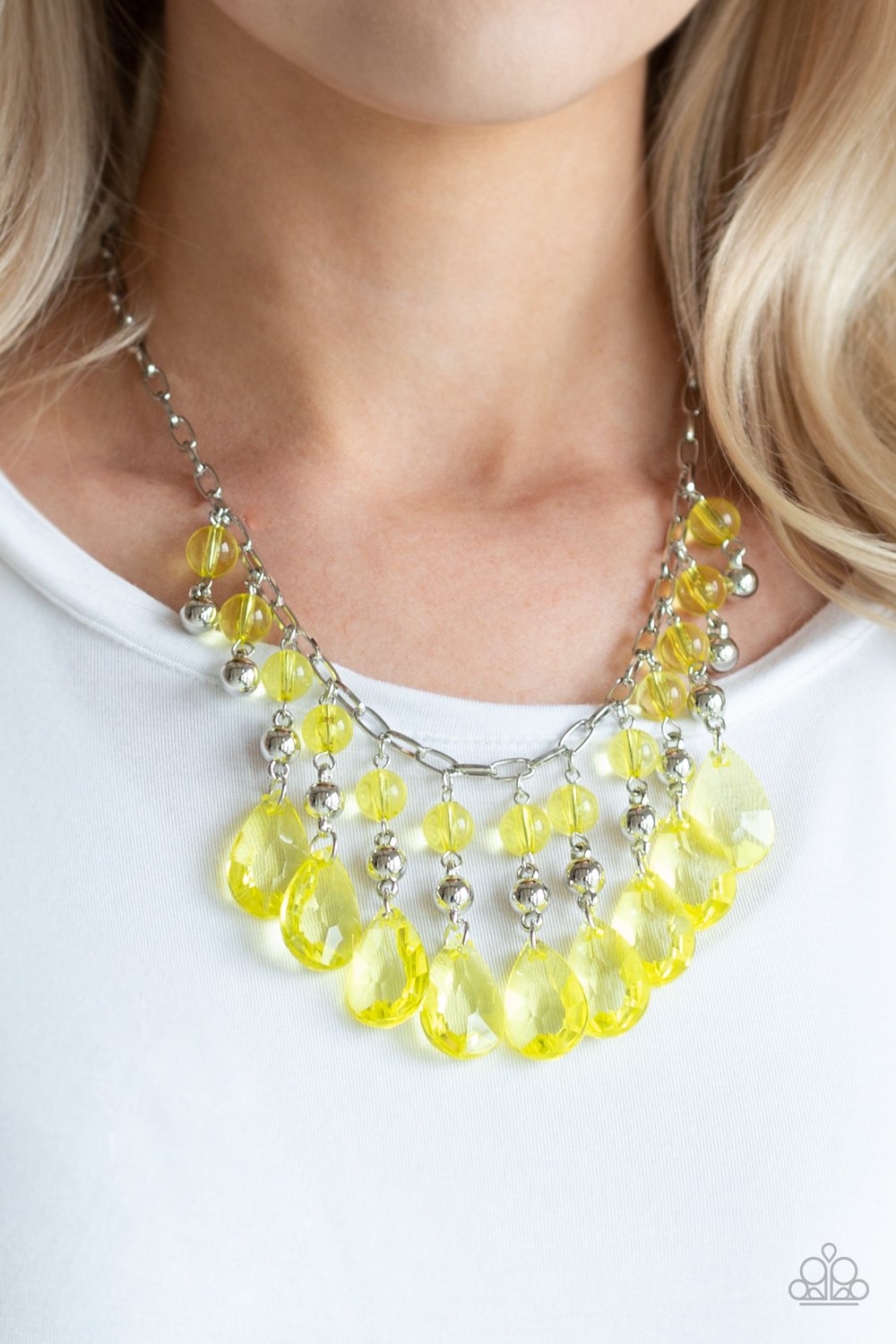 Beauty School Drop Out-yellow-Paparazzi necklace