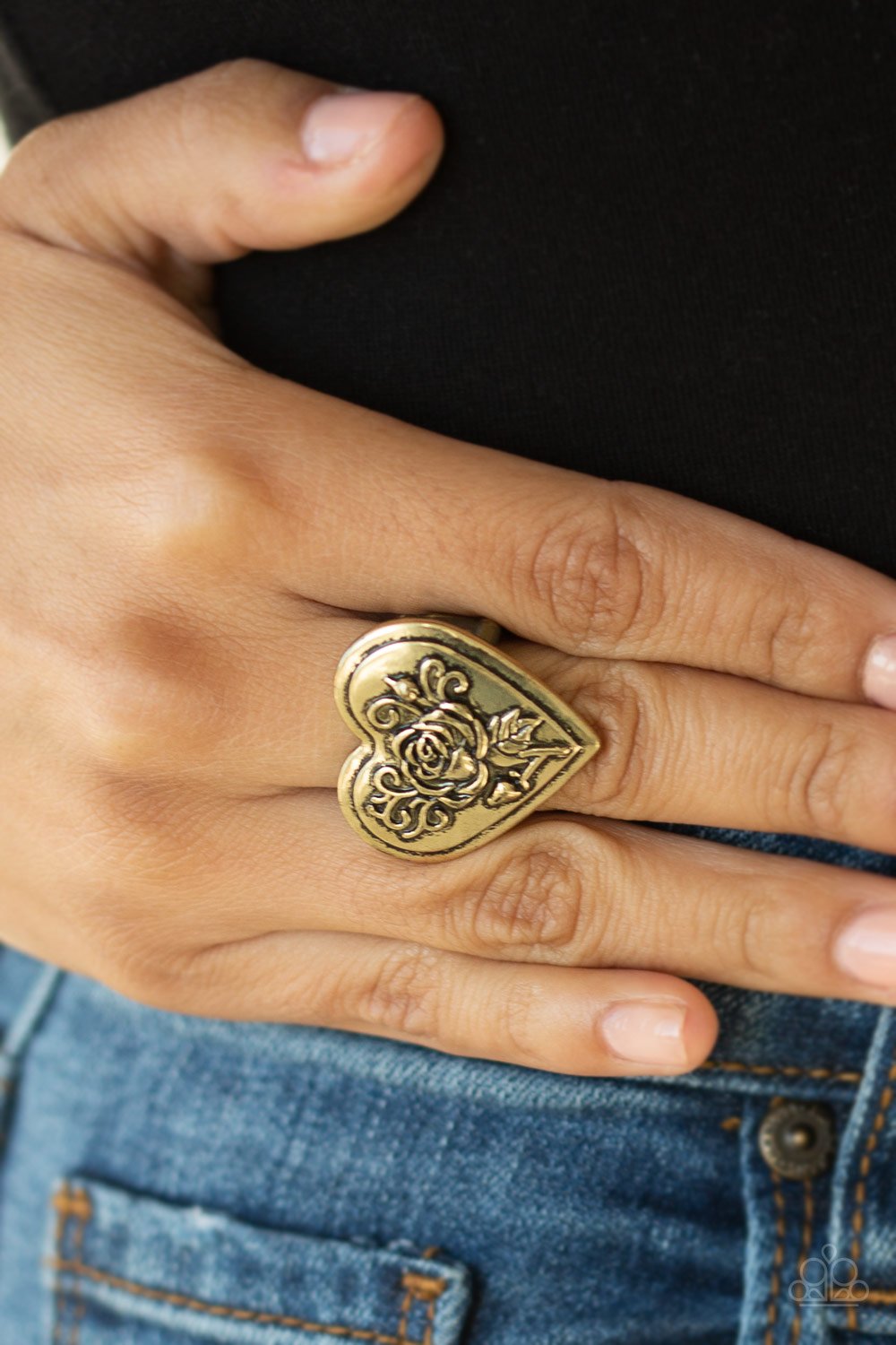 Beloved Bloom-brass-Paparazzi ring
