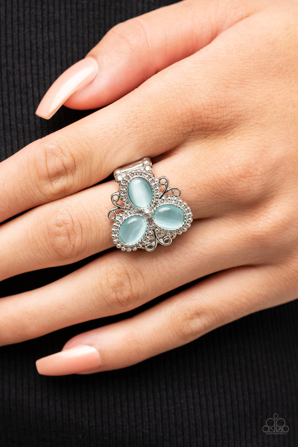 Blue moonstone ring deals paparazzi