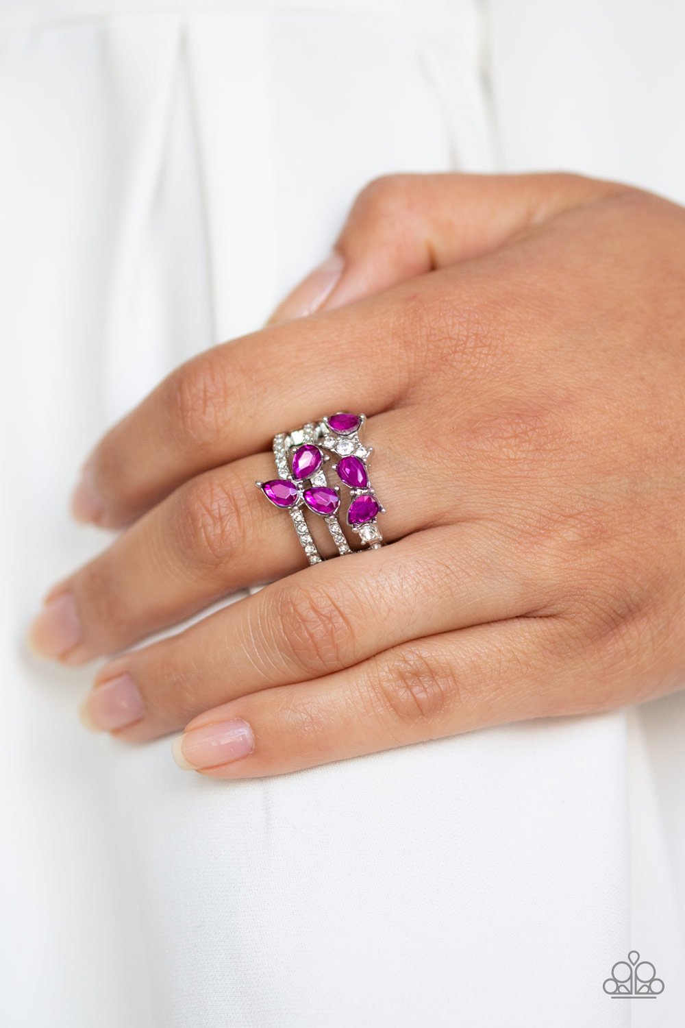 Blink Back TIERS-pink-Paparazzi ring