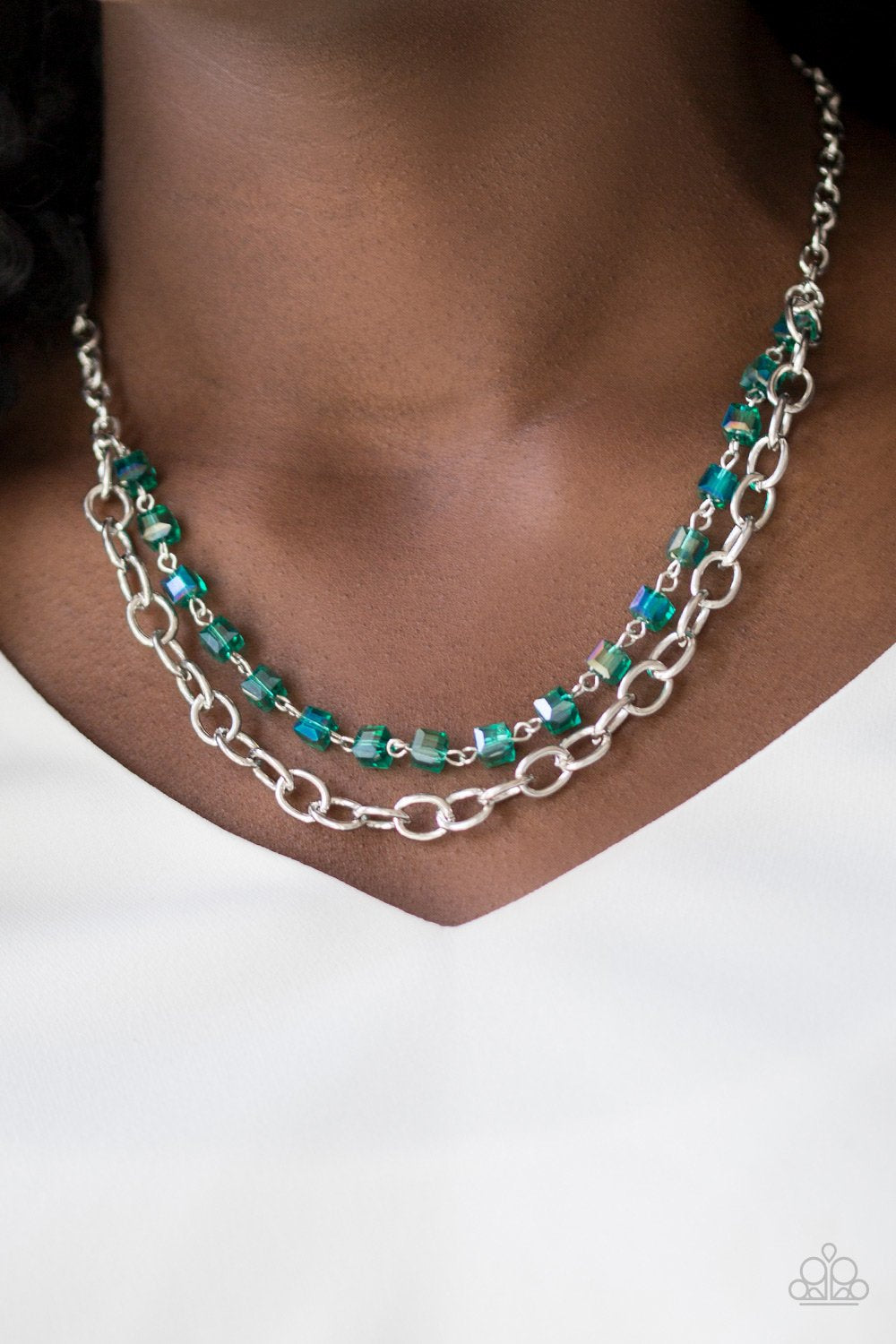 Block Party Princess - green - Paparazzi necklace