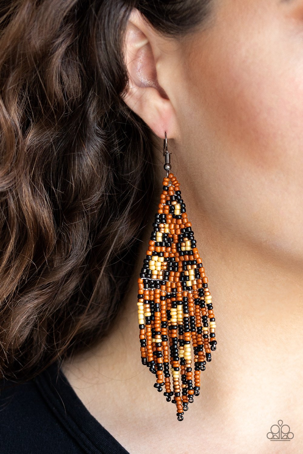 Bodacious Bombshell-brown-Paparazzi earrings
