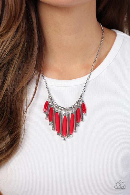 Bohemian Breeze - red - Paparazzi necklace