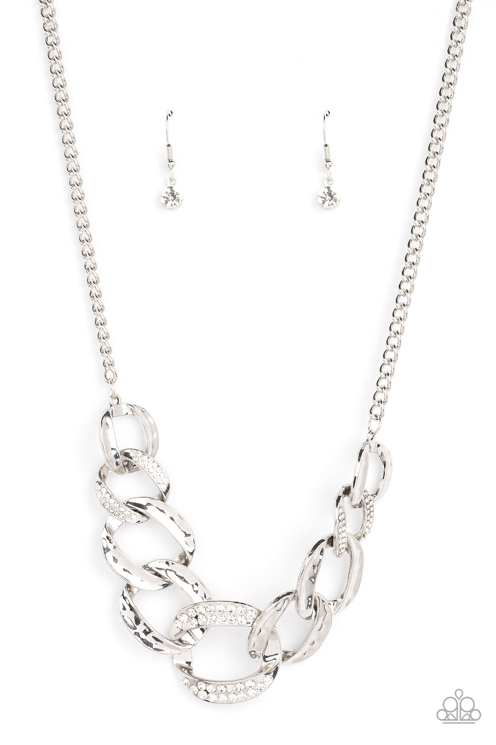 Bombshell Bling - white - Paparazzi necklace