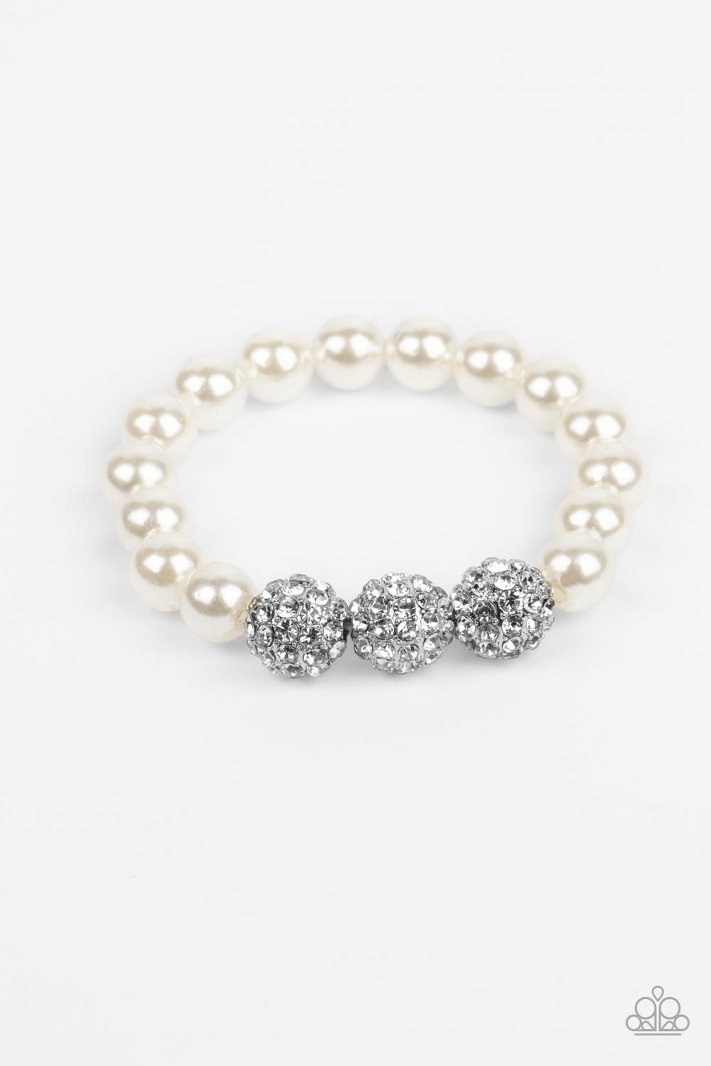 Breathtaking Ball - white - Paparazzi bracelet
