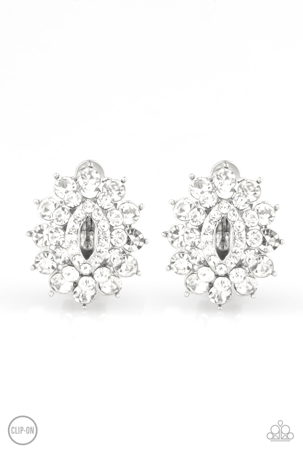 Brighten the Moment - white - Paparazzi CLIP ON earrings