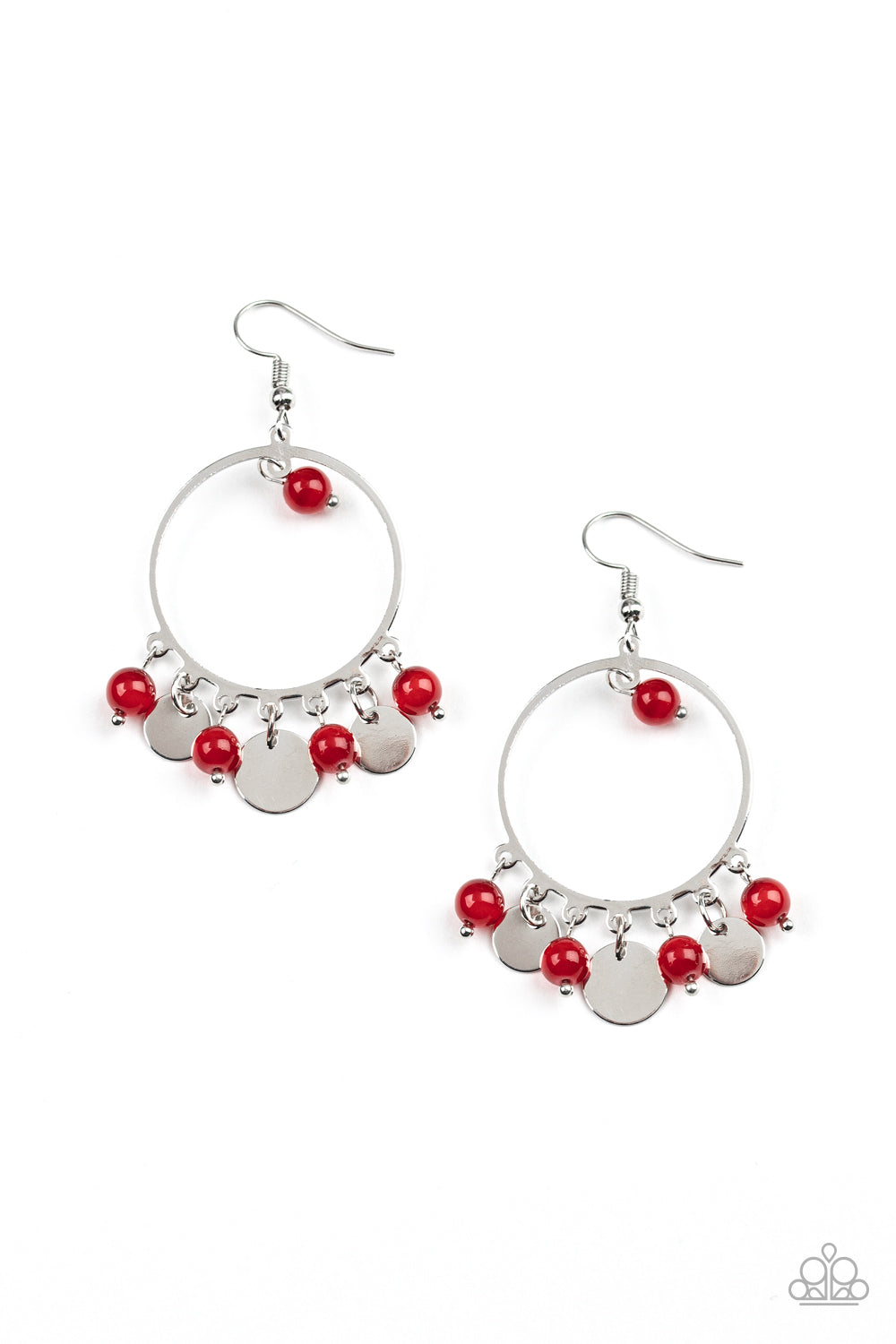 Bubbly Buoyancy - red - Paparazzi earrings