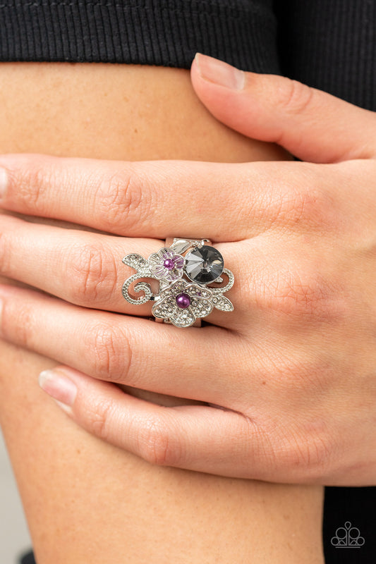 Bucketful of Bouquets - purple - Paparazzi ring