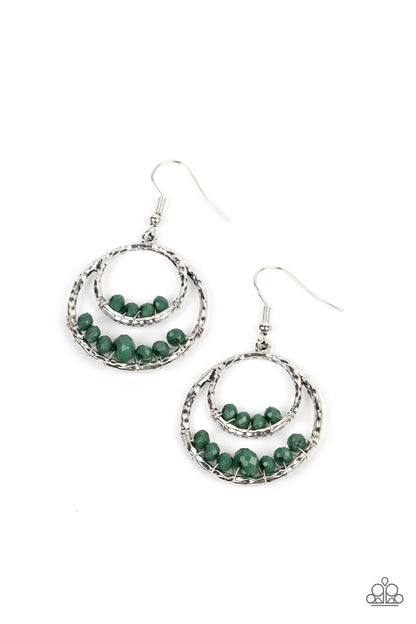 Bustling Beads - green - Paparazzi earrings