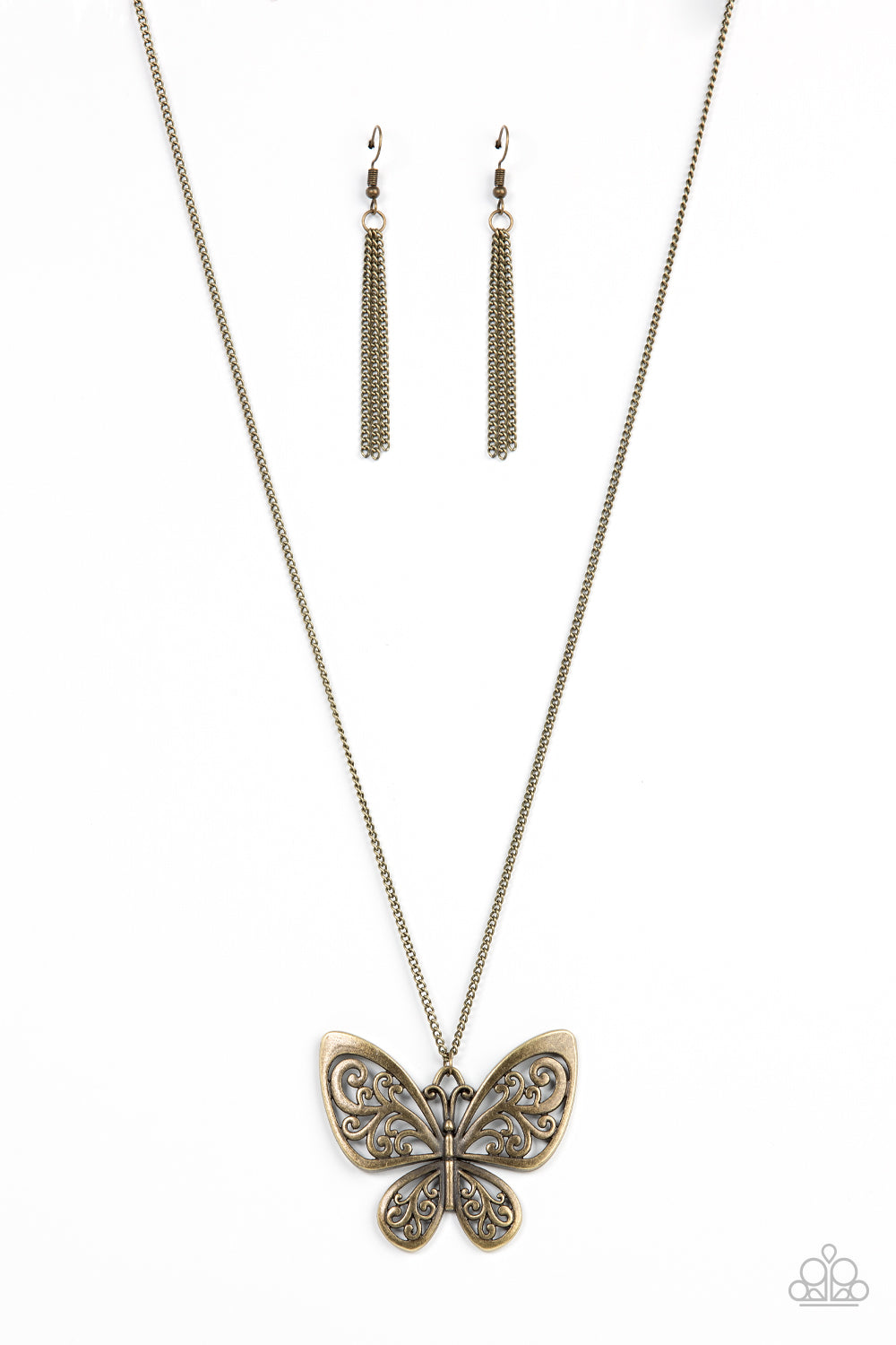 Butterfly Boutique - brass - Paparazzi necklace