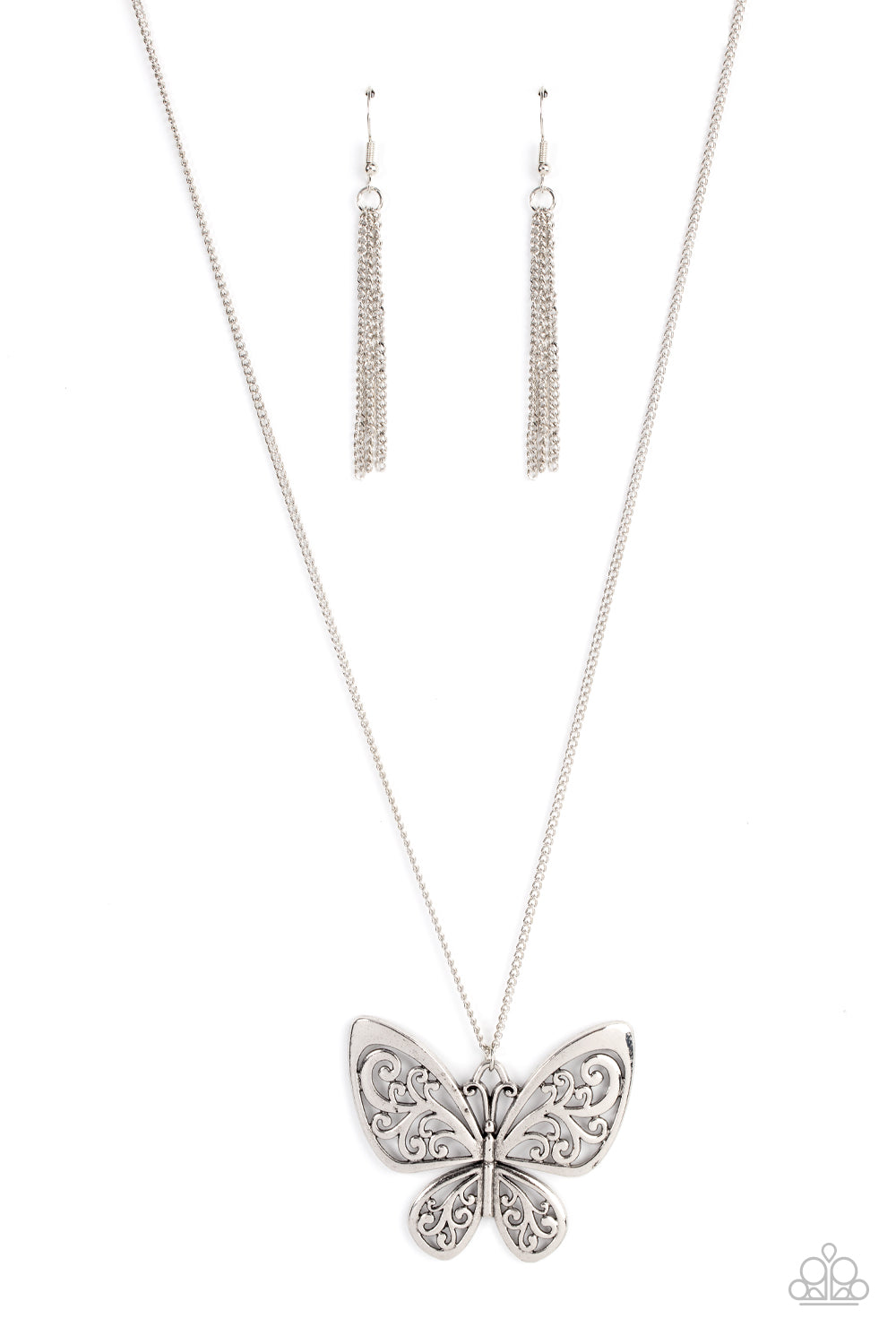Butterfly Boutique - silver - Paparazzi necklace