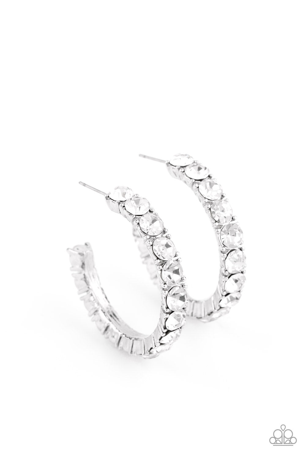 CLASSY Is In Session - white - Paparazzi earrings
