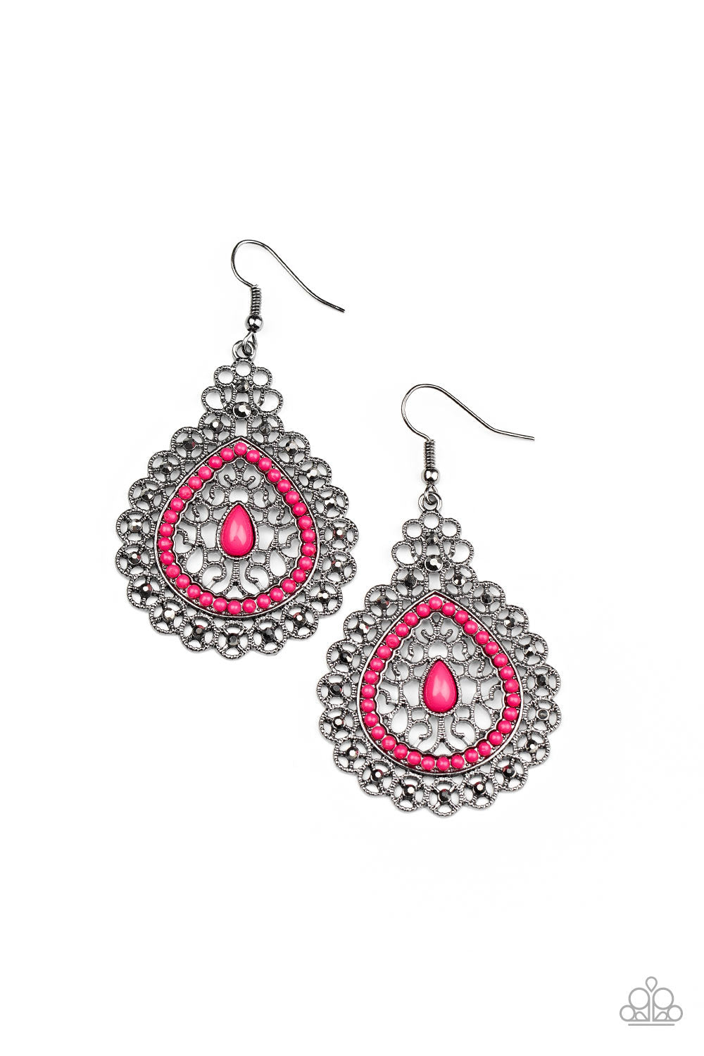 Carnival Courtesan - pink - Paparazzi earrings