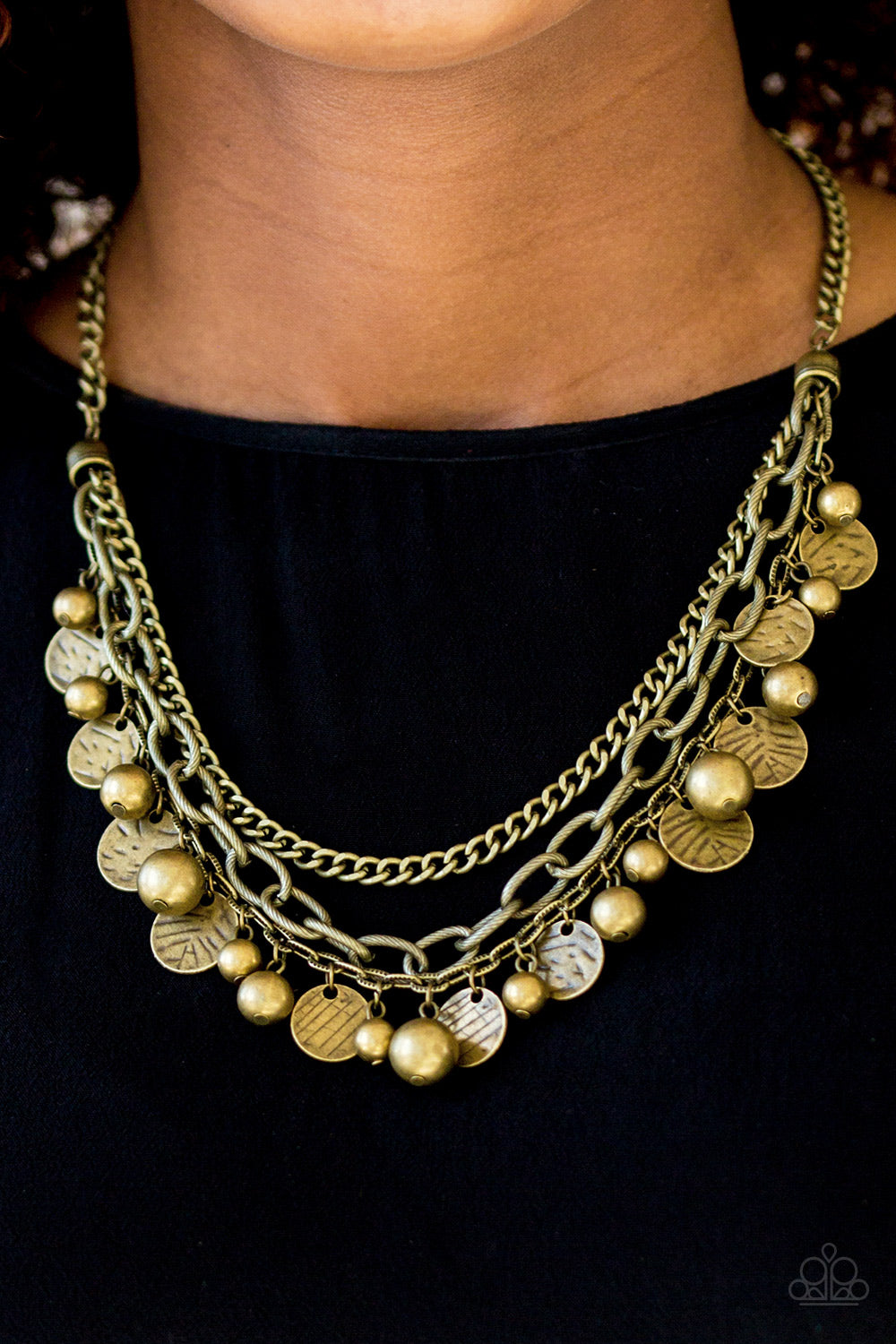 Cast Away Treasure - brass - Paparazzi necklace