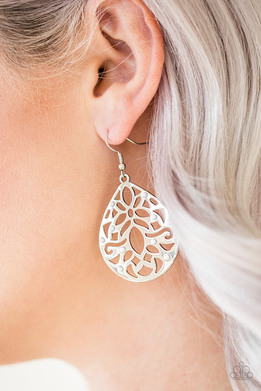 Casually Coachella - white - Paparazzi earrings